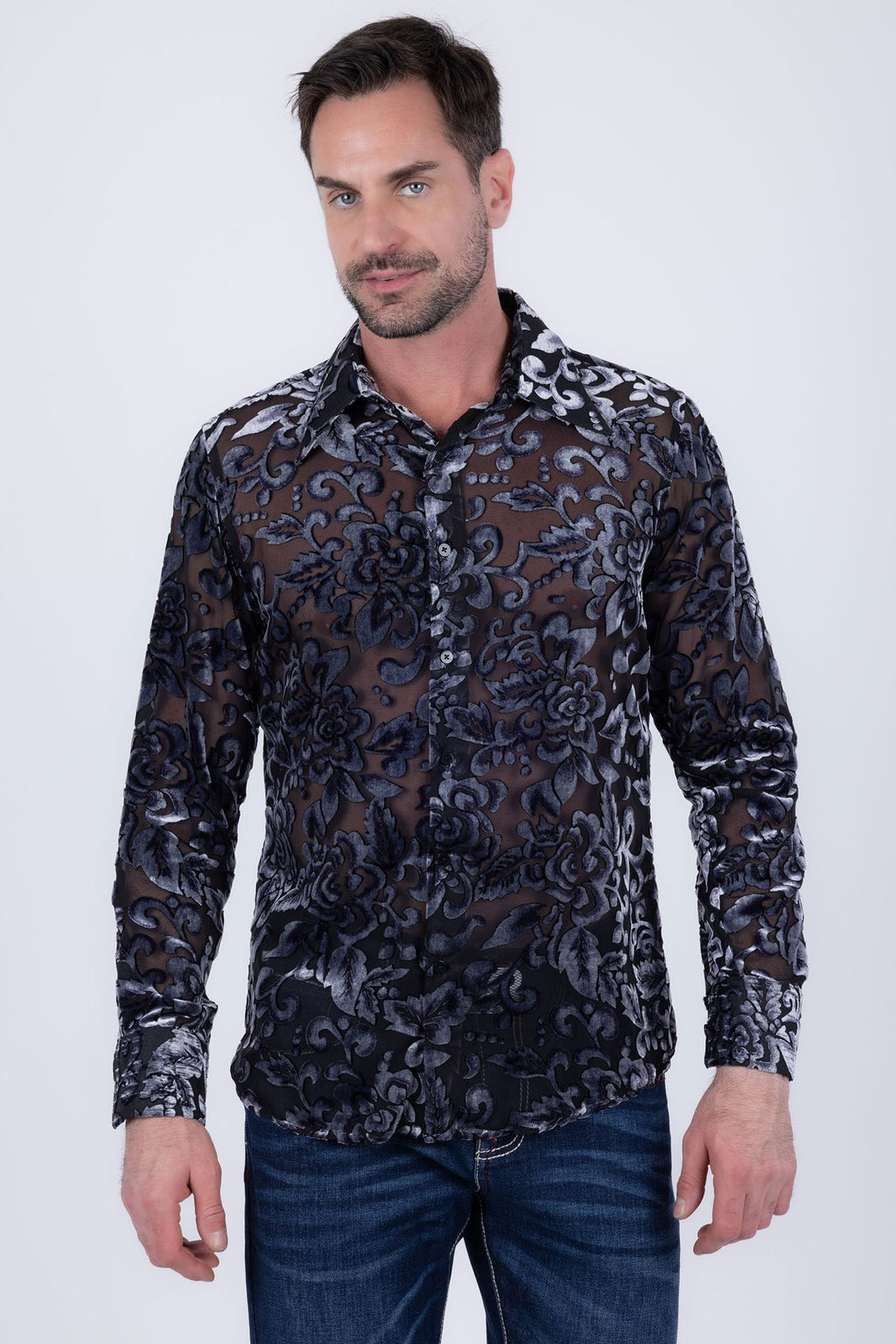 Noir Sheer Long Sleeve Shirt