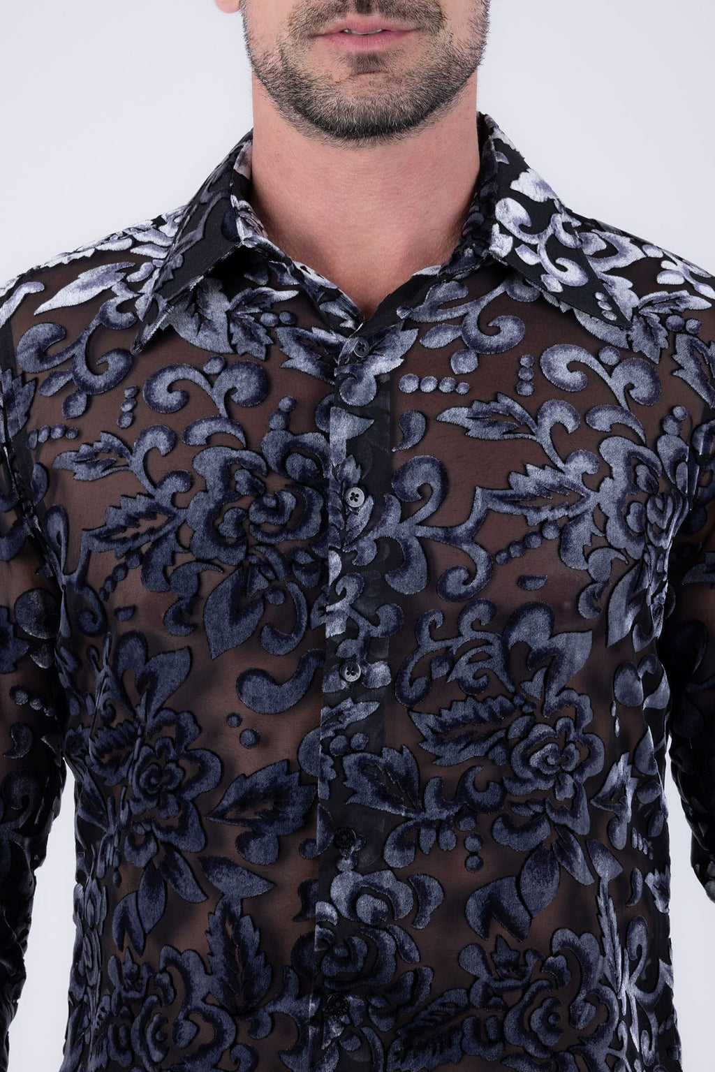 Noir Sheer Long Sleeve Shirt