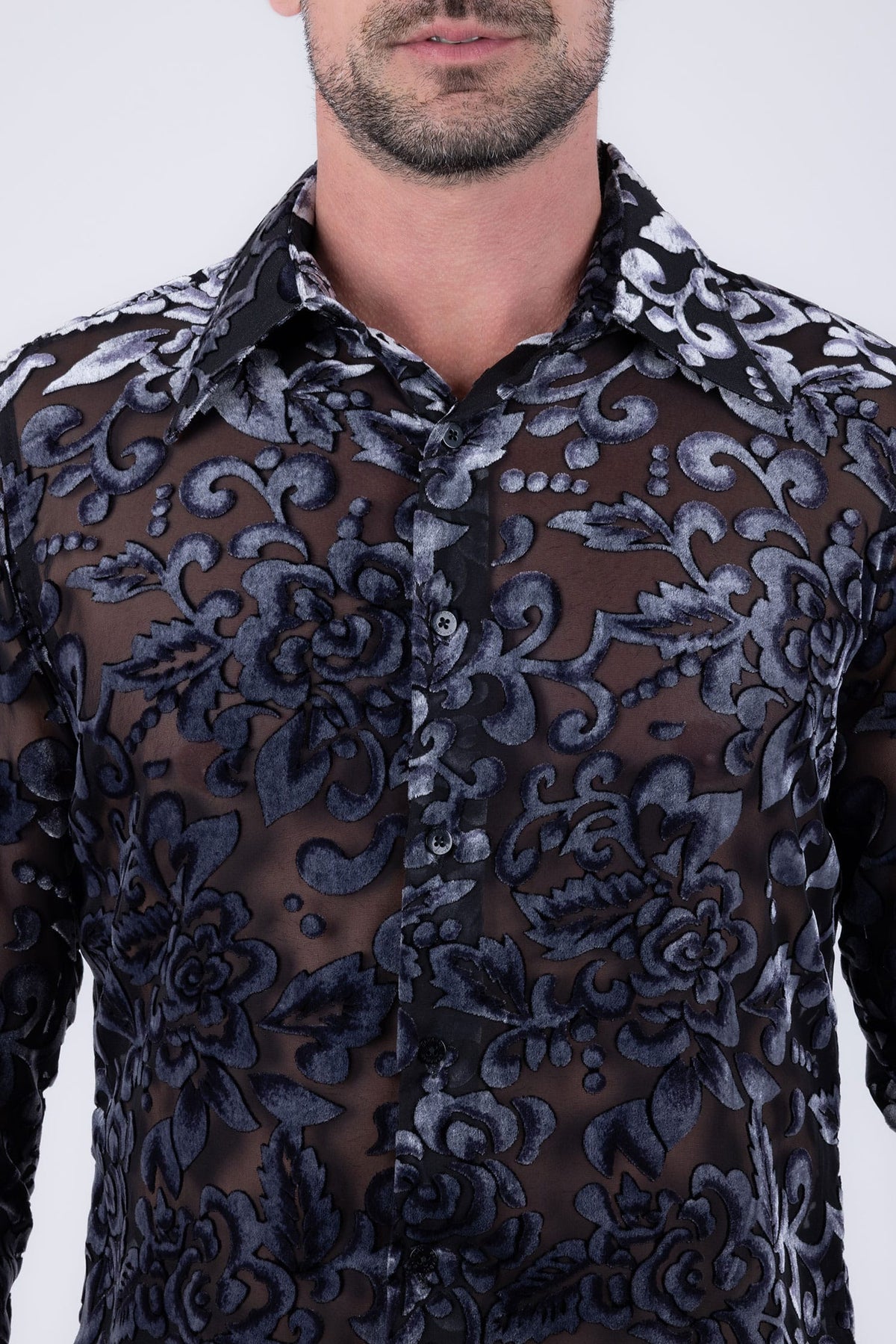 Noir Sheer Long Sleeve Shirt