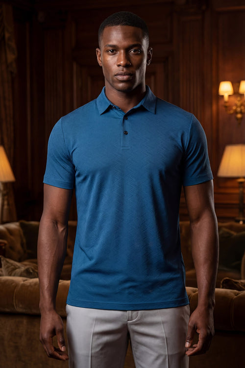 Congruent Geometric Stretch Polo Shirt