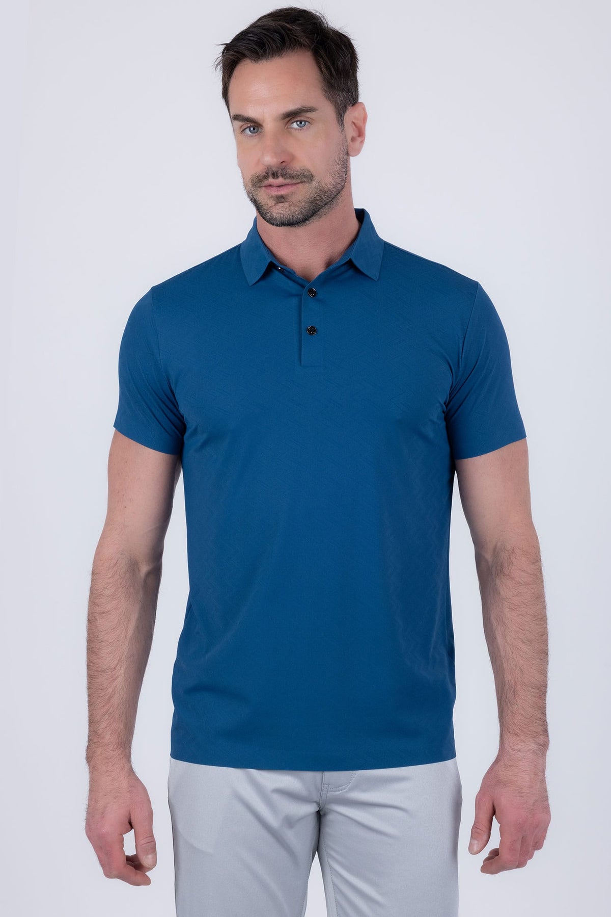 Congruent Geometric Stretch Polo Shirt