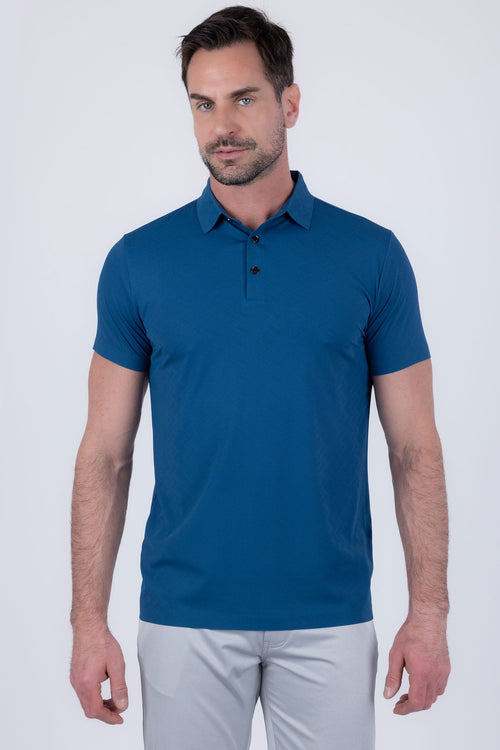Congruent Geometric Stretch Polo Shirt