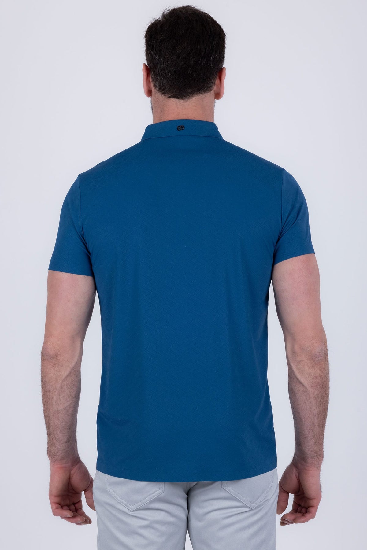 Congruent Geometric Stretch Polo Shirt