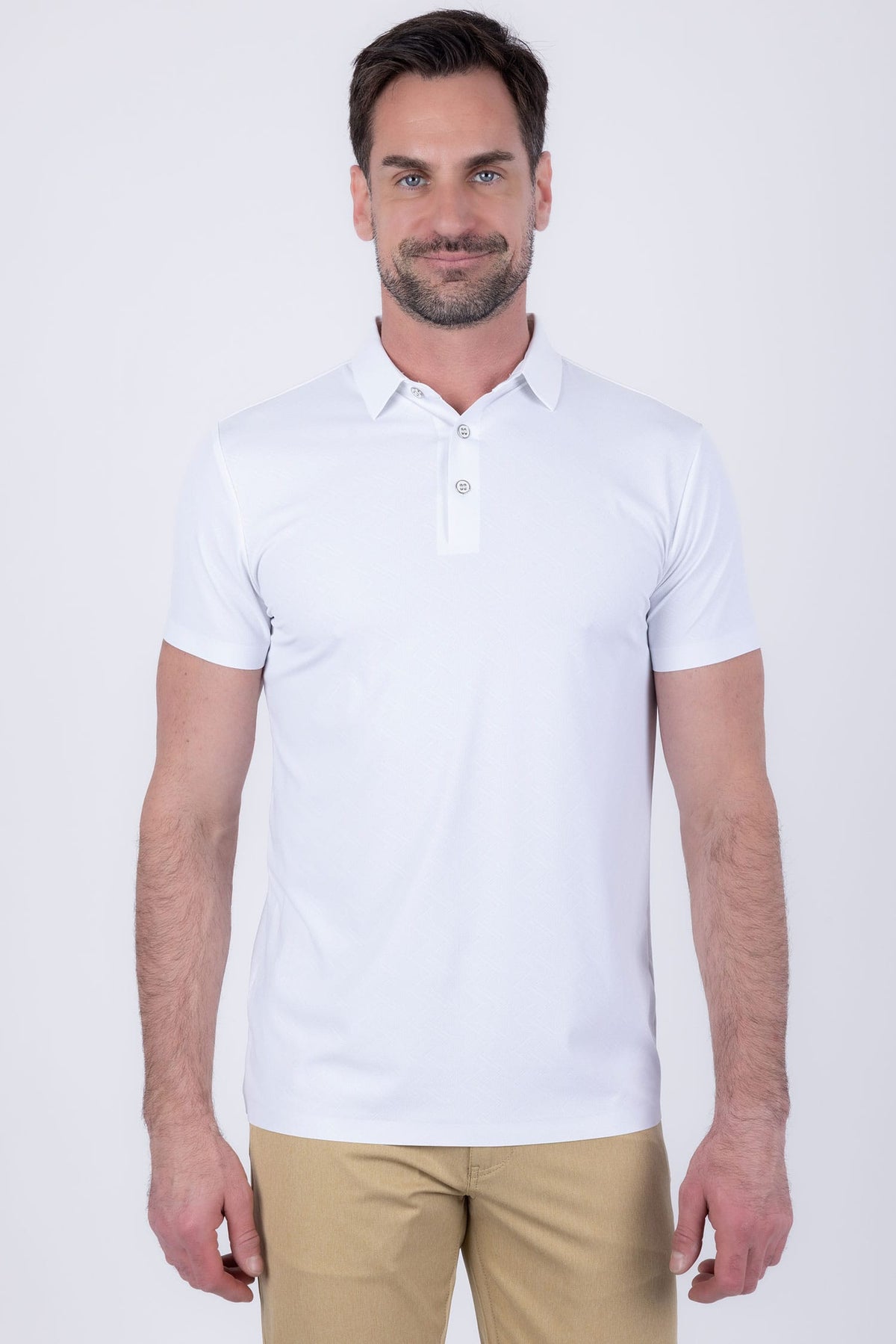 Congruent Geometric Stretch Polo Shirt