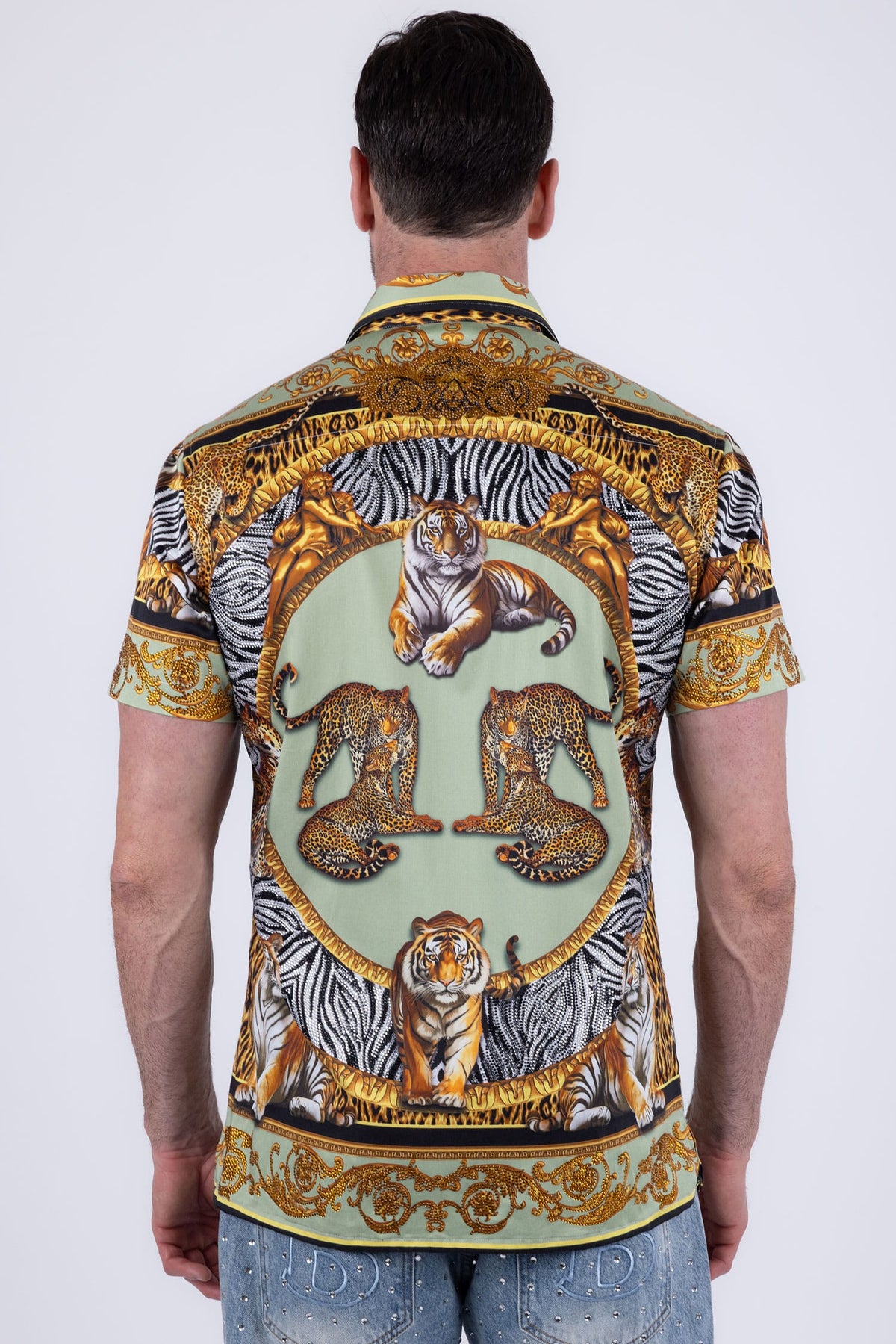 Royale Rhinestone Short Sleeve Shirt